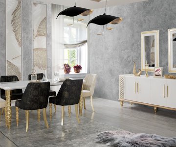 Cleopatra White Luxurious Dining Sets