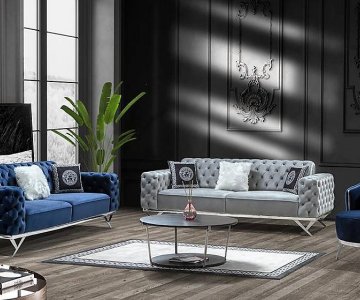 Monesa Silver Modern Sofa Sets