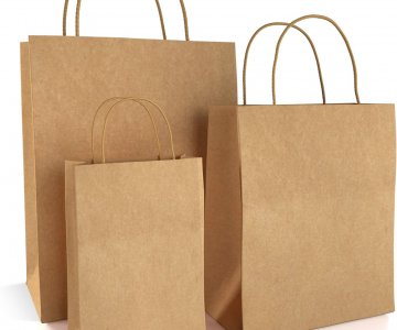 Eco-friendly 90 gsm Kraft Paper Bag with Twisted Handle 37x24x40cm